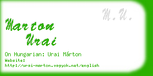 marton urai business card